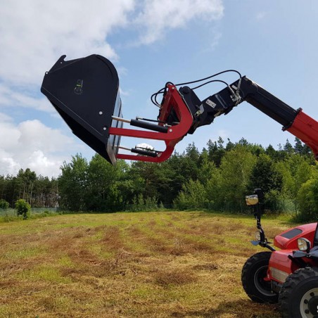 Godet haut déversement sur chariot télescopique