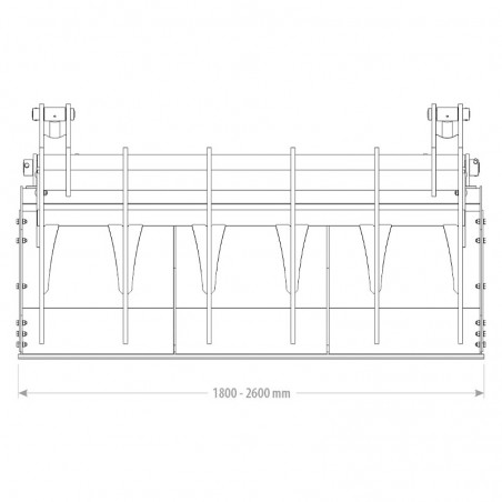 godet multiservice avec grappins robustes