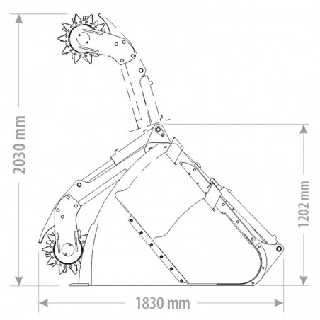 Godet distributeur avec fraise hydraulique