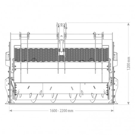 Godet distributeur avec fraise hydraulique telescopique