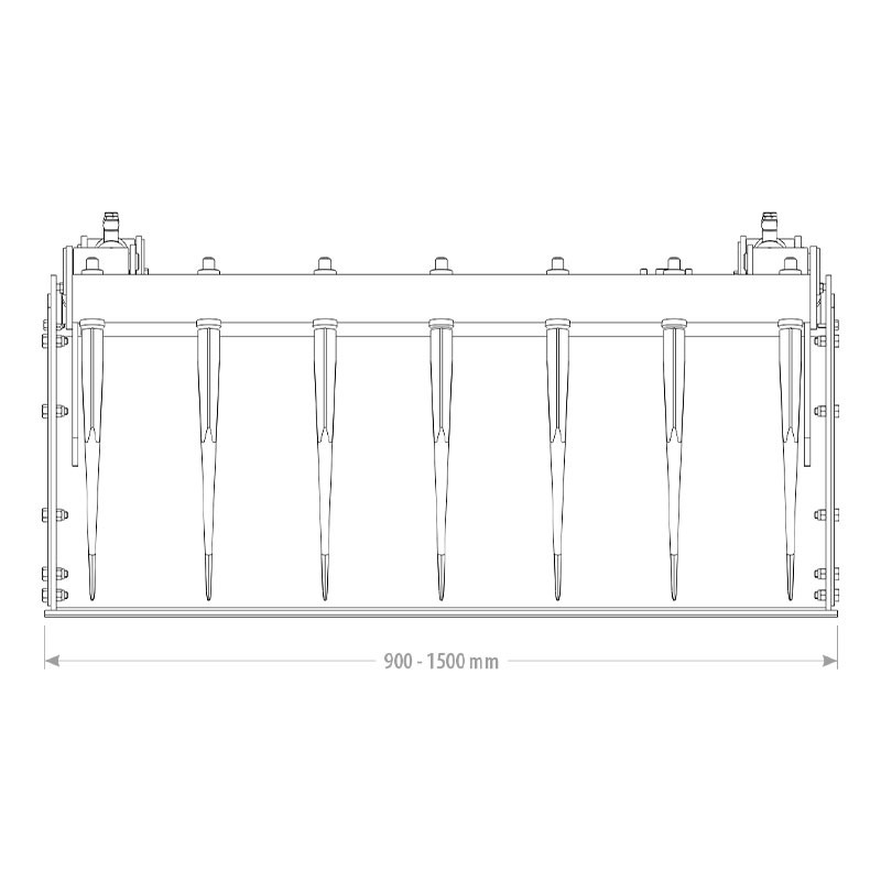 Godet à dent pour le fourrage
