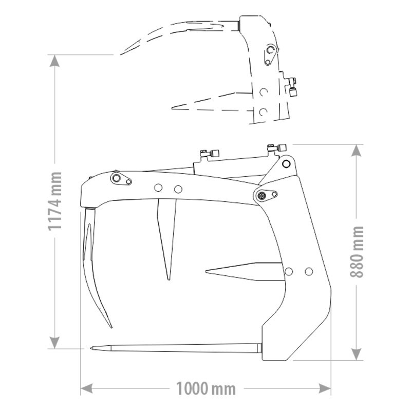 Fourche à fumier pour chargeur agricole