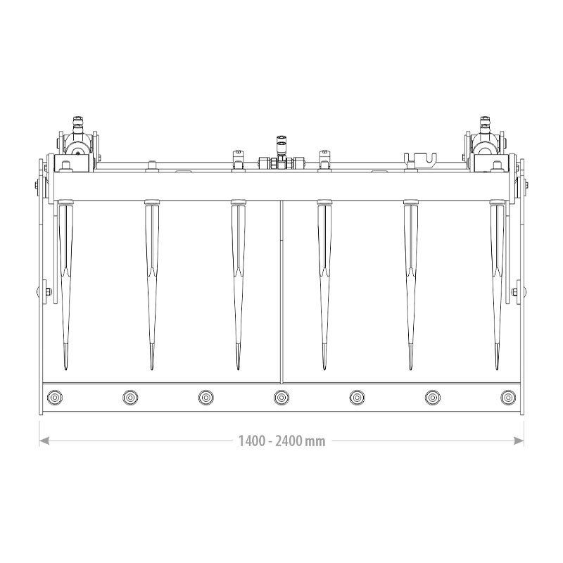 Godet crocodile à fourche pour le fumier