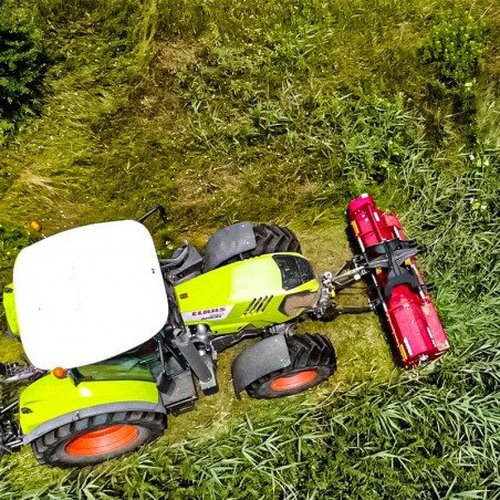 Broyeur FPM lourd universel en action sur tracteur agricole - Vue aérienne