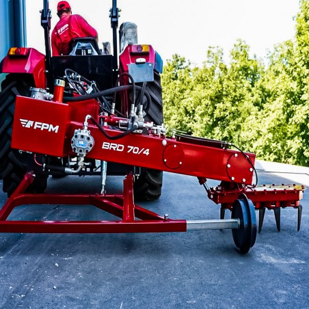 Herse rotative latéral pour labourer - Vue de face