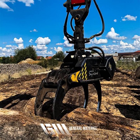 Guide de coupe à adapter sur grappin forestier avec un rotor fixe ou pendulaire