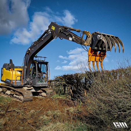 Godet pince avec dents pour buissons