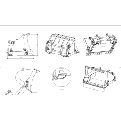 Godet GHD haut déversement 2500 Litres 2400mm de largeur pour chargeuse CASE 721G