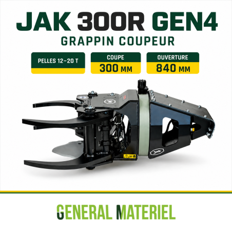Grappin coupeur JAK 300R GEN4 pour pelle 12 à 20 tonnes